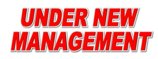 UNDER NEW MANAGEMENT BANNER SIGN brand owner owners management signs