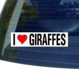 I Love Heart GIRAFFES - Window Bumper Sticker