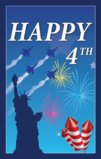 Patriotic Theme Happy July 4th With Statue Of Liberty Garden Flag Decorative Flag - 12.5