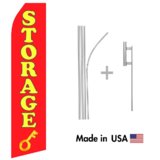 Storage Econo Flag | 16ft Aluminum Advertising Swooper Flag Kit with Hardware