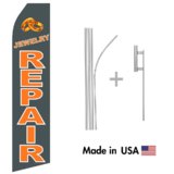 Jewelry Repair Econo Flag | 16ft Aluminum Advertising Swooper Flag Kit with Hardware