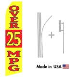 Over 25 MPG Econo Flag | 16ft Aluminum Advertising Swooper Flag Kit with Hardware