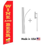 Wine and Beer Econo Flag | 16ft Aluminum Advertising Swooper Flag Kit with Hardware