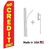 No Credit OK Econo Flag | 16ft Aluminum Advertising Swooper Flag Kit with Hardware