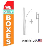 We Sell Boxes Econo Flag | 16ft Aluminum Advertising Swooper Flag Kit with Hardware