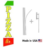 Pizza Econo Flag | 16ft Aluminum Advertising Swooper Flag Kit with Hardware