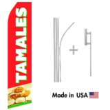 Tamales Econo Flag | 16ft Aluminum Advertising Swooper Flag Kit with Hardware