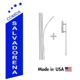 Comida Salvadorena Econo Flag | 16ft Aluminum Advertising Swooper Flag Kit with Hardware