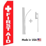 First Aid Econo Flag | 16ft Aluminum Advertising Swooper Flag Kit with Hardware