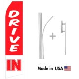 Drive In Econo Flag | 16ft Aluminum Advertising Swooper Flag Kit with Hardware