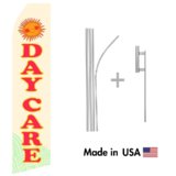 Day Care Econo Flag | 16ft Aluminum Advertising Swooper Flag Kit with Hardware
