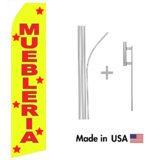 Muebleria Econo Flag | 16ft Aluminum Advertising Swooper Flag Kit with Hardware