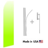 Lime Green Gradient Econo Flag | 16ft Aluminum Advertising Swooper Flag Kit with Hardware