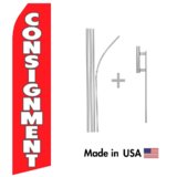 Consignment Econo Flag | 16ft Aluminum Advertising Swooper Flag Kit with Hardware