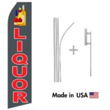 Liquor Econo Flag | 16ft Aluminum Advertising Swooper Flag Kit with Hardware