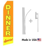 Dinner Special Econo Flag | 16ft Aluminum Advertising Swooper Flag Kit with Hardware