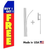 Buy One Get One Free Econo Flag | 16ft Aluminum Advertising Swooper Flag Kit with Hardware