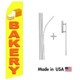 Bakery Econo Flag | 16ft Aluminum Advertising Swooper Flag Kit with Hardware