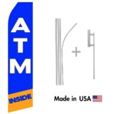 ATM Inside Econo Flag | 16ft Aluminum Advertising Swooper Flag Kit with Hardware