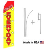 Specials Everyday Econo Flag | 16ft Aluminum Advertising Swooper Flag Kit with Hardware