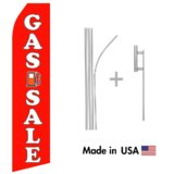 Gas Sale Econo Flag | 16ft Aluminum Advertising Swooper Flag Kit with Hardware