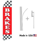 Brakes Service Econo Flag | 16ft Aluminum Advertising Swooper Flag Kit with Hardware