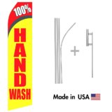 100% Hand Wash Econo Flag | 16ft Aluminum Advertising Swooper Flag Kit with Hardware