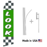 Look Econo Flag | 16ft Aluminum Advertising Swooper Flag Kit with Hardware
