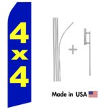 4X4 Econo Flag | 16ft Aluminum Advertising Swooper Flag Kit with Hardware