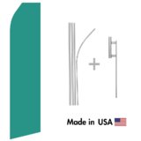 Teal Econo Flag | 16ft Aluminum Advertising Swooper Flag Kit with Hardware