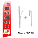 Sushi Econo Flag | 16ft Aluminum Advertising Swooper Flag Kit with Hardware