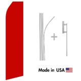 Red Econo Flag | 16ft Aluminum Advertising Swooper Flag Kit with Hardware