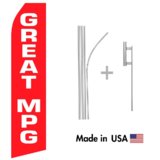 Great MPG Econo Flag | 16ft Aluminum Advertising Swooper Flag Kit with Hardware