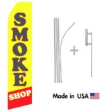 Smoke Shop Econo Flag | 16ft Aluminum Advertising Swooper Flag Kit with Hardware