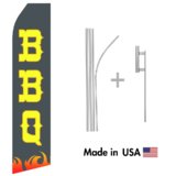 BBQ Econo Flag | 16ft Aluminum Advertising Swooper Flag Kit with Hardware