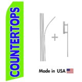 Countertops Econo Flag | 16ft Aluminum Advertising Swooper Flag Kit with Hardware