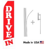 Drive In Econo Flag | 16ft Aluminum Advertising Swooper Flag Kit with Hardware