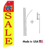 Blow Out Sale Econo Flag | 16ft Aluminum Advertising Swooper Flag Kit with Hardware
