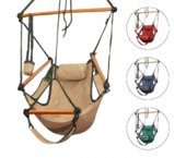 New Deluxe Air Chair Swing Hanging Hammock Chair W/ Pillow & Drink Holder